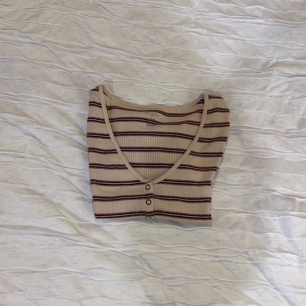 NWOT American Eagle Ribbed Button-up Baby Tee
